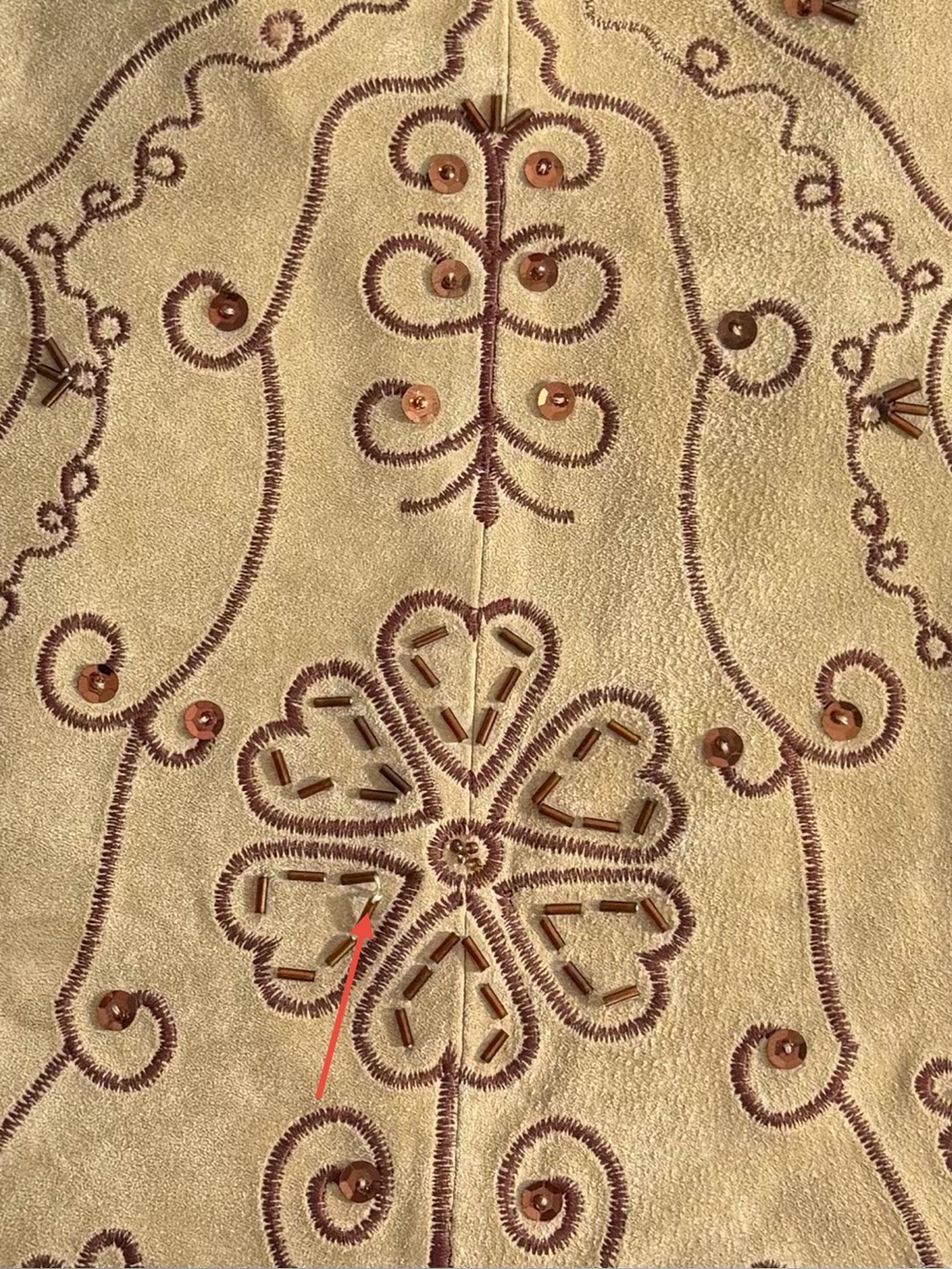 Vintage Danier Embroidered Beaded Genuine Suede Skirt Boho Western Size 6 - Picture 12 of 16
